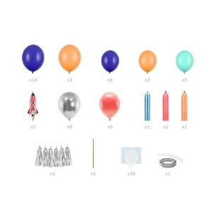 Papier cadeau - Kit de ballons en forme d'arche et de fusée, ballons à  hélium en aluminium, pour thème de la